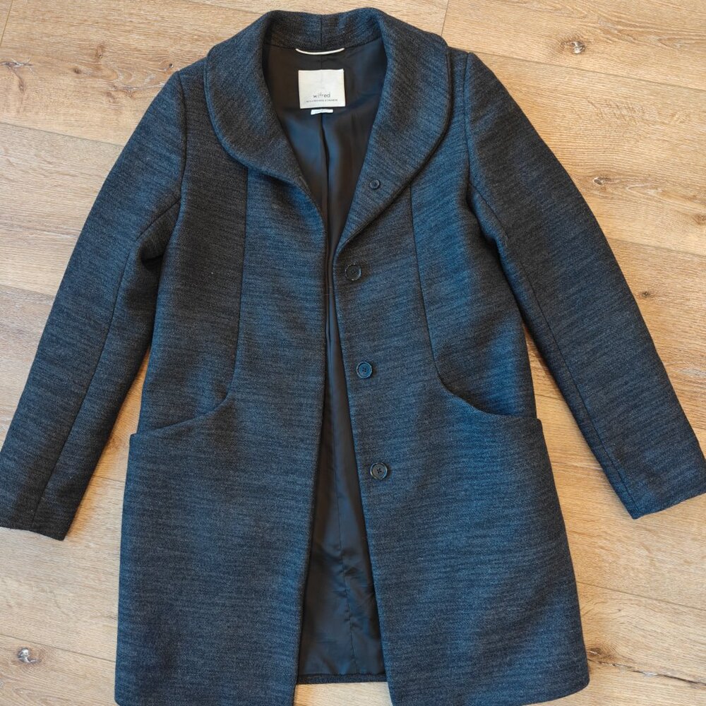 Aritzia Wilfred Cocoon Coat - Heather Charcoal Wool & Cashmere - Size S